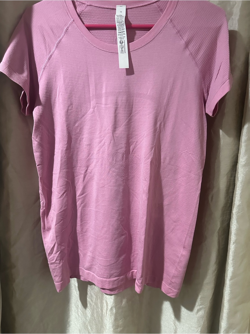 lululemon athletica Light Pink Ribbed Short Sleeve Tee